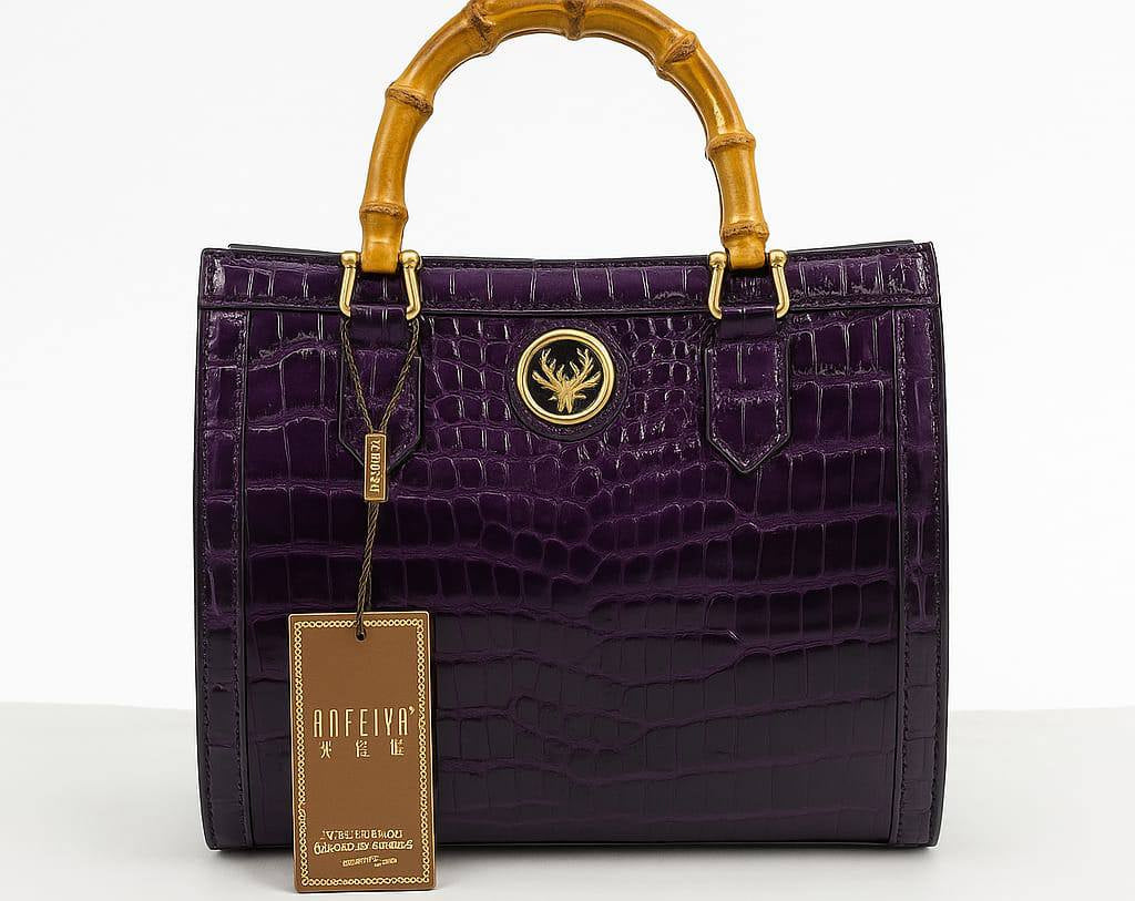 Premium Crocodile Pattern Genuine Leather Tote Bag - Portable & Stylish Women's Shoulder Messenger Bag, Shop Now!