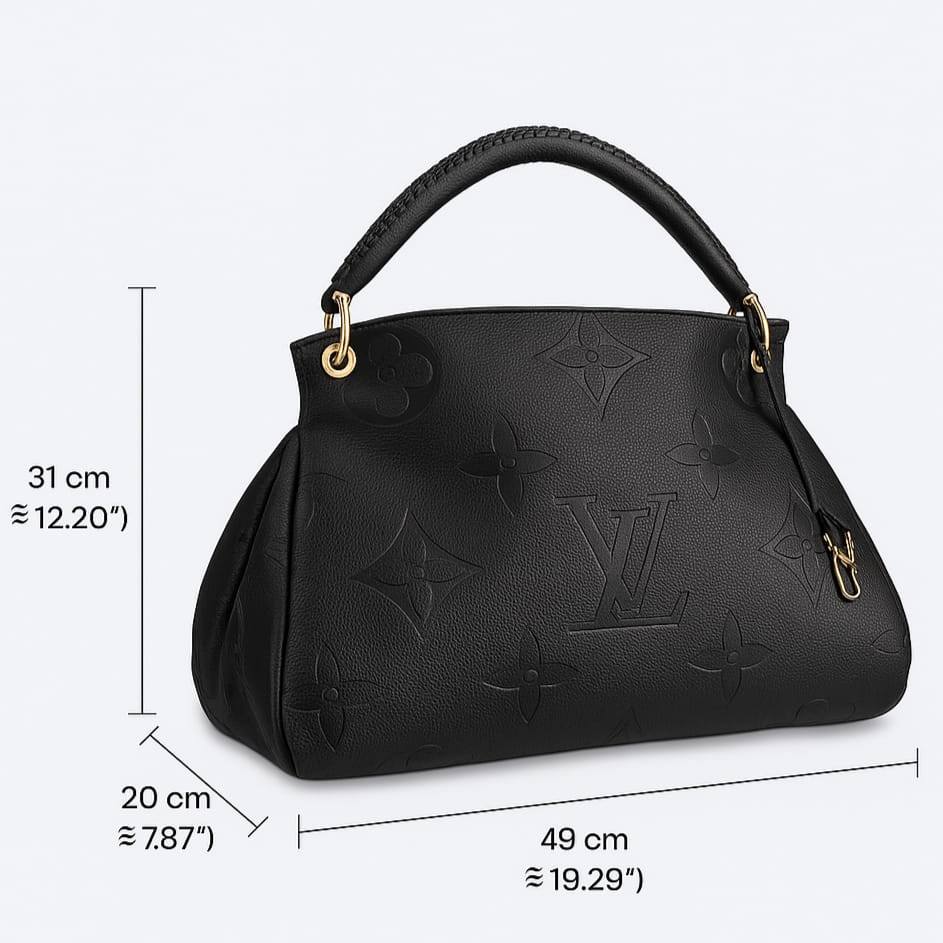 Louis Vuitton Grand Palais MM Handtasche aus Monogram Empreinte Leder Schwarz