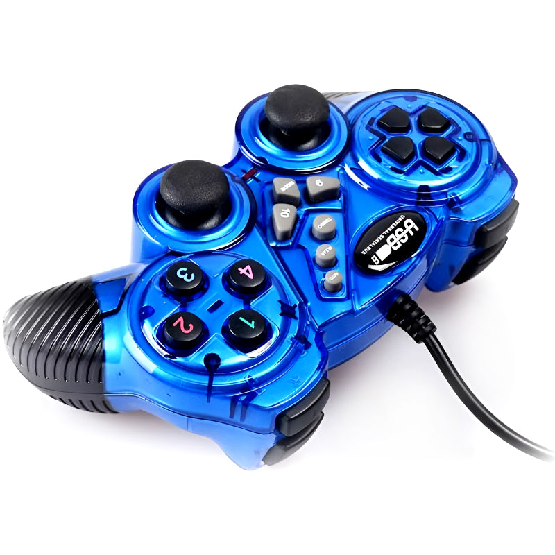 Double Shock USB 2.0 Wired Gaming Controller – Colorful Gaming Joystick for PC and Laptop