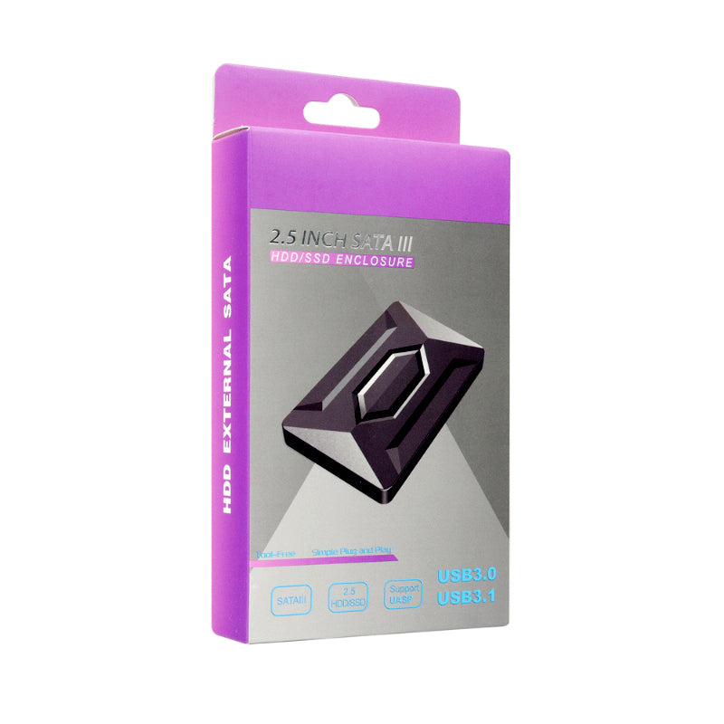 SATA III 2.5-Inch HDD/SSD External Enclosure – USB 3.1 Type-C, UASP Support, Tool-Free Design, Plug-and-Play