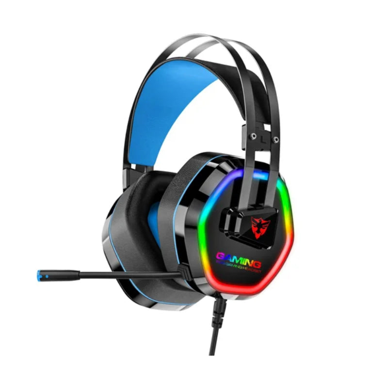 G608 USB Wired RGB Gaming Headset with 7.1 Surround Sound, Noise-Cancelling Mic & 50mm Drivers