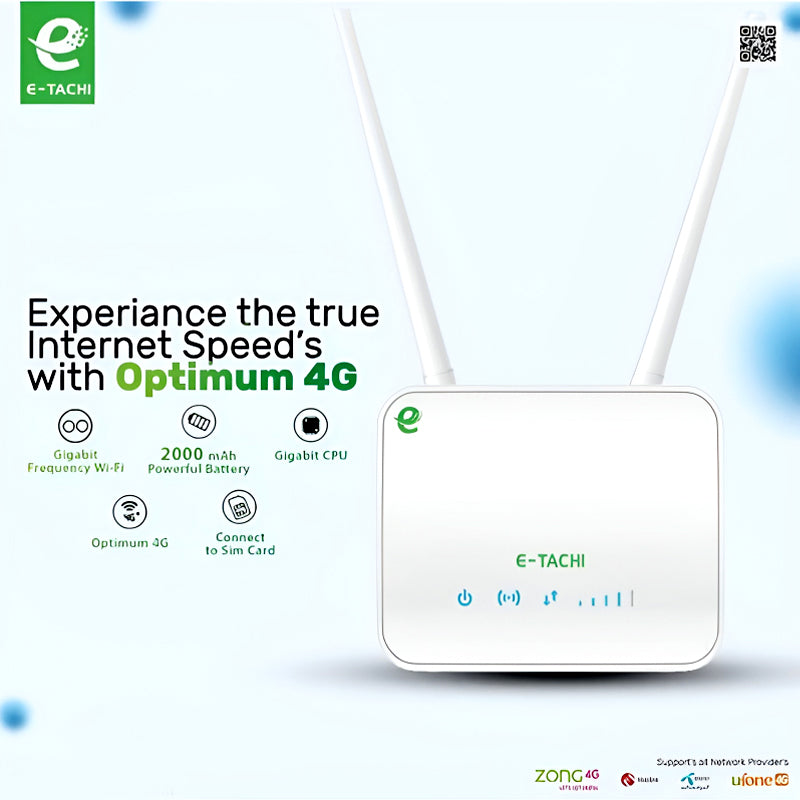 E-Tachi ET52 Optimum 4G LTE 150Mbps High-Speed Wireless Router with 2000mAh Powerful Battery