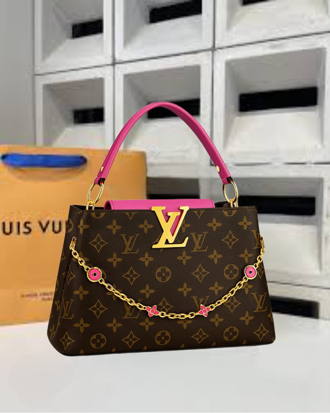 Lv Capucines Brown Bag With Brand Packaging