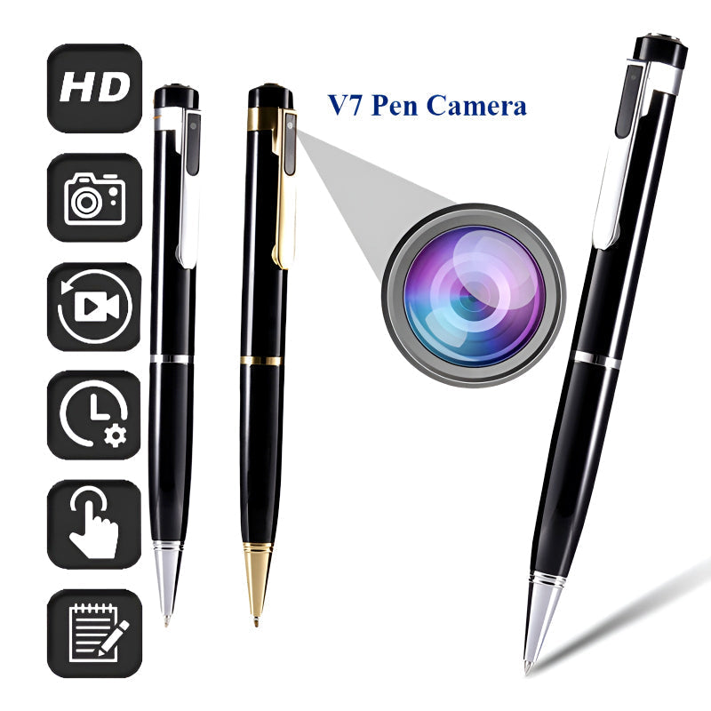 V7 HD Pen Camera with Audio, Motion Detection, Bluetooth & 1080p Video Recording