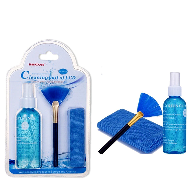 3-in-1 LCD/LED Screen Cleaning Kit – Safe, Non-Alcohol Solution with Microfiber Cloth & Brush for Laptop, Mobile, TV, Camera, and Electronics