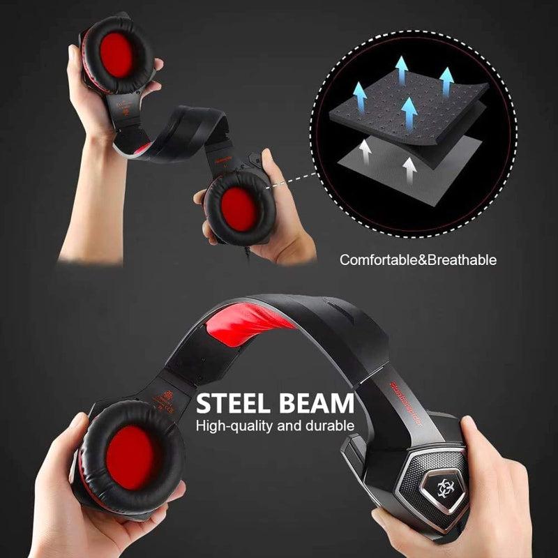 Hunter Spider V1 RGB Gaming Headset – 7.1 Surround Sound, Noise-Cancelling Mic, Deep Bass & RGB Lights