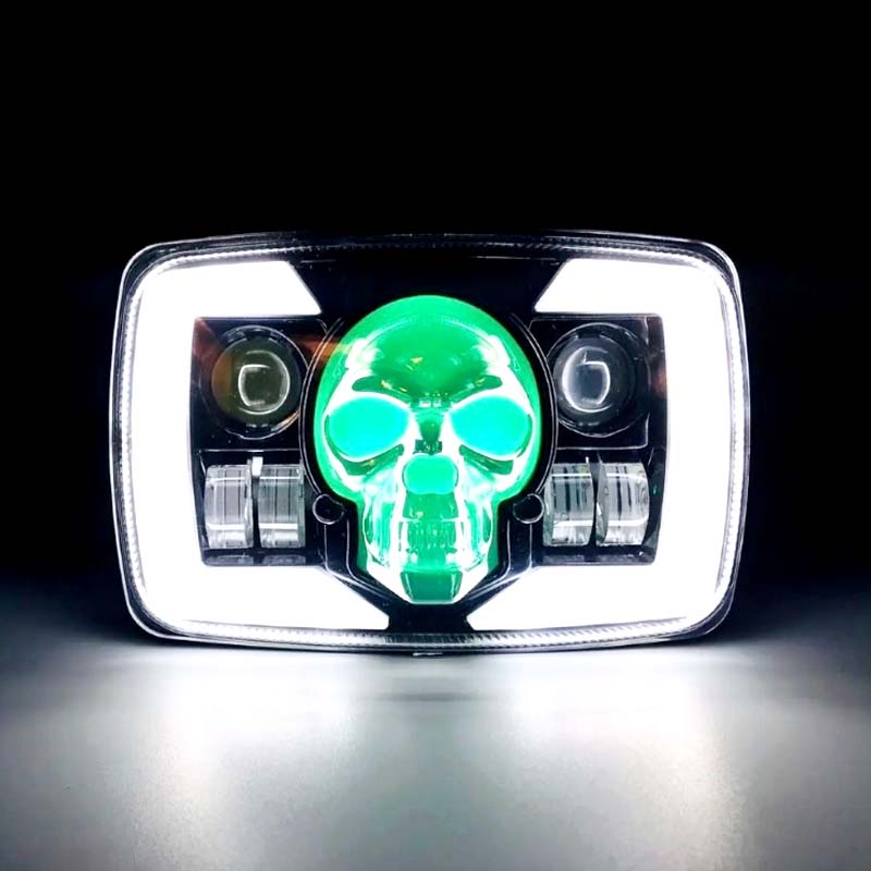 Skull Style LED Projector Headlight with DRL & Indicators – Perfect Fit for Honda CD70 / CG125