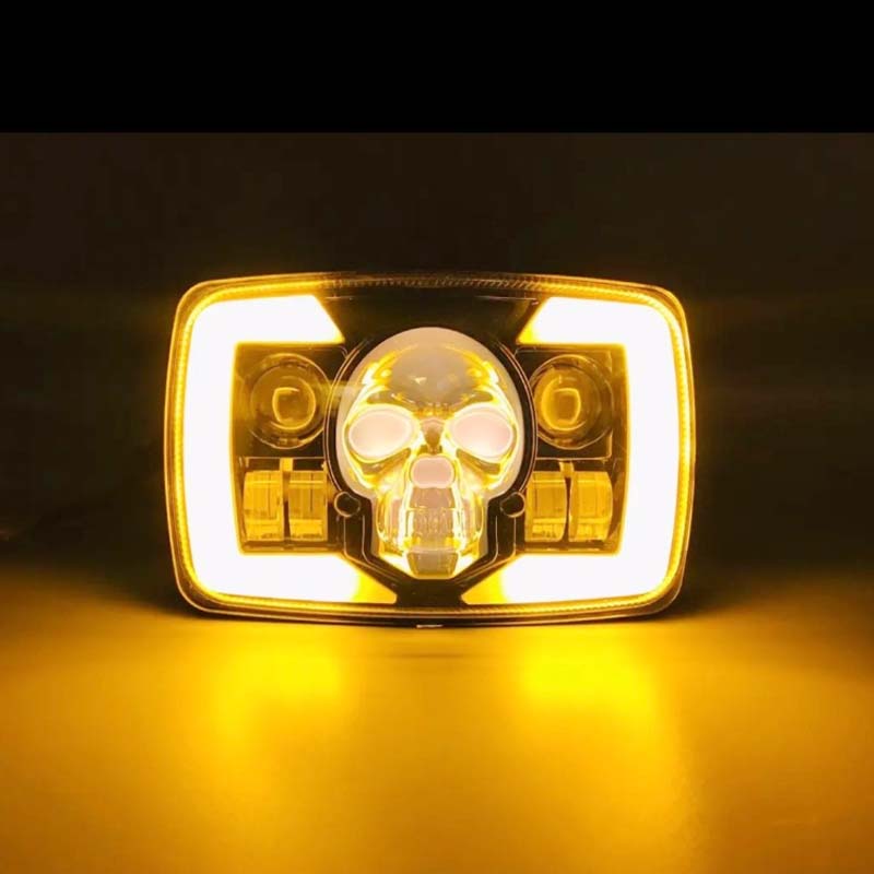 Skull Style LED Projector Headlight with DRL & Indicators – Perfect Fit for Honda CD70 / CG125
